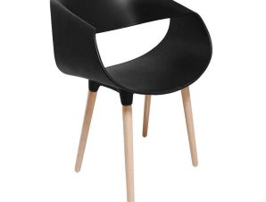Καρέκλα Aura 127-000018 53x62x74,5cm Black-Natural